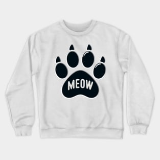 Cat Paw With Meow Crewneck Sweatshirt